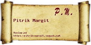 Pitrik Margit névjegykártya